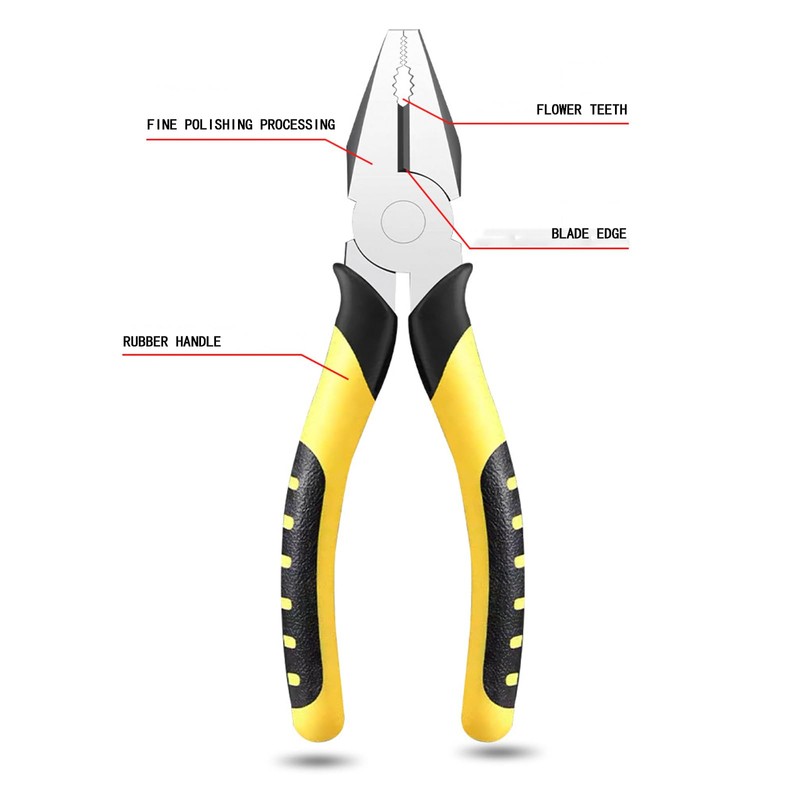 ZeroNine Professional Pliers Tool Set, 6" Linesman, Long Nose &