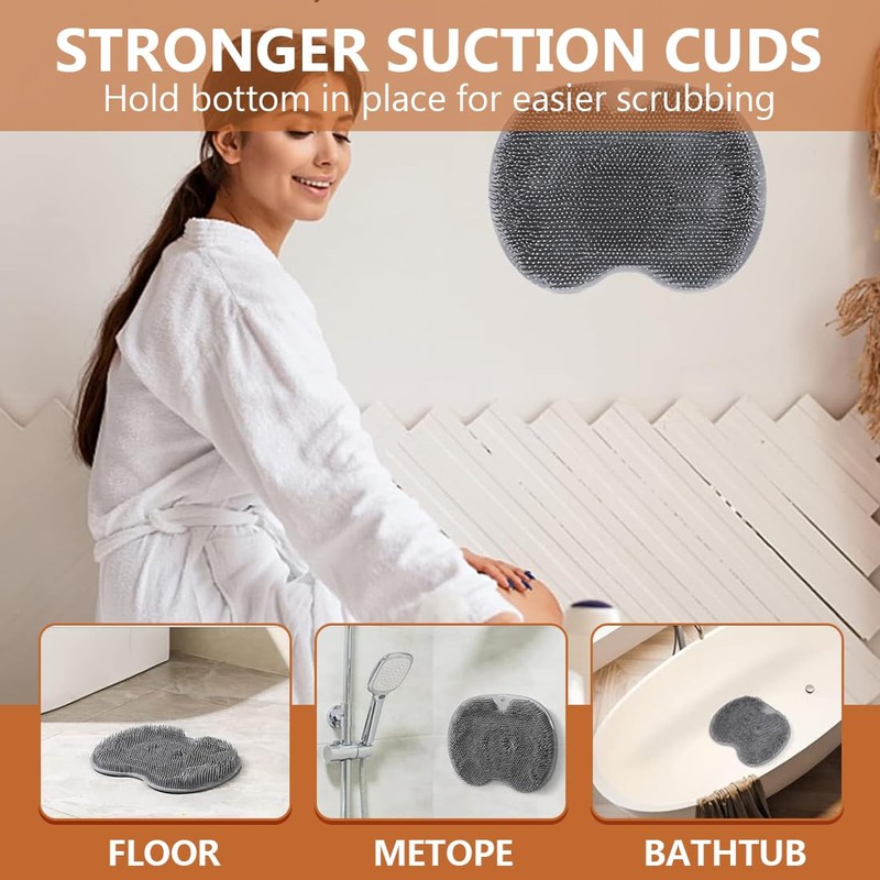 GXGM Silikon Matte Badematte, Foot Massage Matte, Fußbürste Dusche Fußmassagegerät,