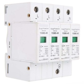 Ejoyous Surge Protection 4P 40KA, Surge Arrester House DIN Rail Low Voltage Protection Surge Protection Device for Thunder Protection