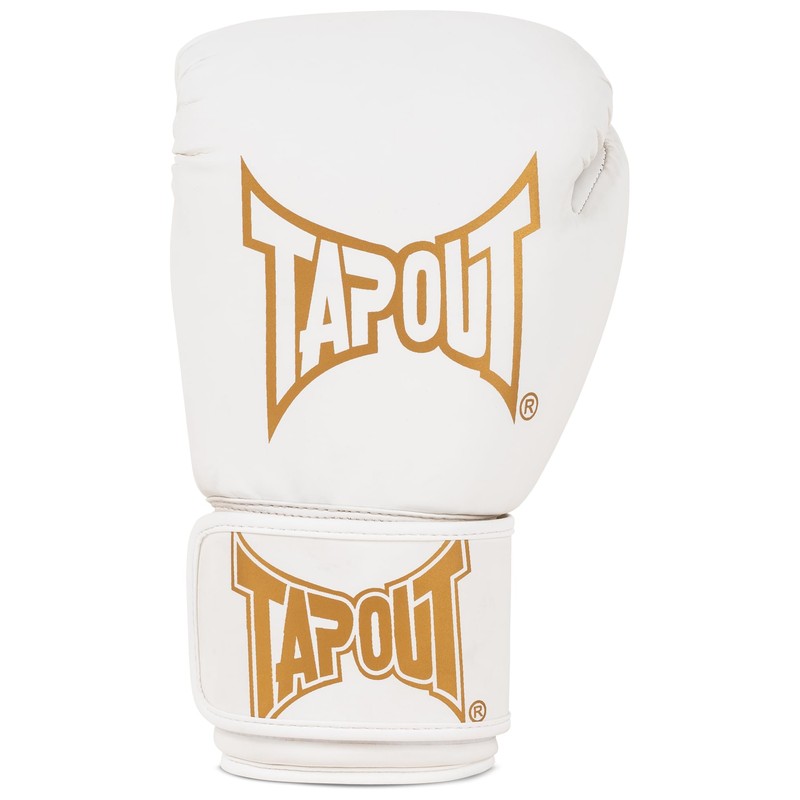 Tapout Torrey White/Gold Faux Leather Boxing Gloves (1 Pair) 12