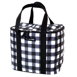 Hanna Hula TNS-WC-GBK Thermal Insulated Bag, Gingham Black, Approx. Width 9.1 x Height 8.3 x Depth 5.5 inches (23 x 21 x 14 cm)