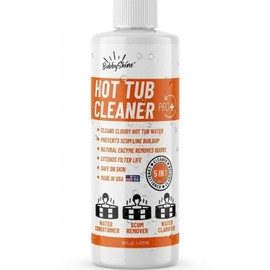 5-in-1 Weekly Hot Tub Cleaner & Clarifier – Removes Oils, Scum & Cloudy Water – Natural Enzyme Spa Treatment & Conditioner for Standard & Inflatable Hot Tubs – 16 Weekly Treatments – Made in USA