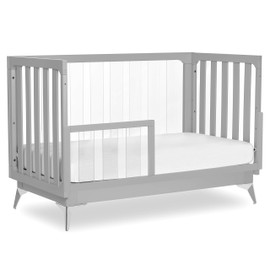 Evolur Acrylic Millennium 4 in 1 Convertible Crib Toddler Rail I Easily Coverts to Toddler Bed & I Acrylic Slats, Pebble Grey (702AC-PG)