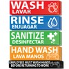 (12 Pack) Wash Rinse Sanitize Sink Labels Stickers, Hand Wash