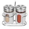 Glass Salt and Pepper Shaker Set with Seasoning Rack, Spice