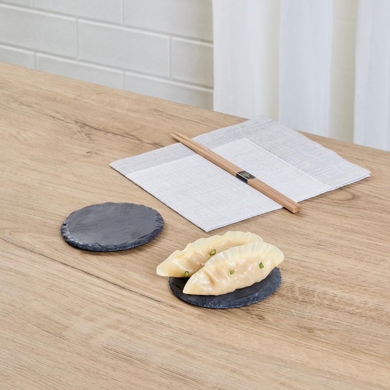 Restaurantware Round Slate Platter 10 Count 3.9 x 3.9 Inch