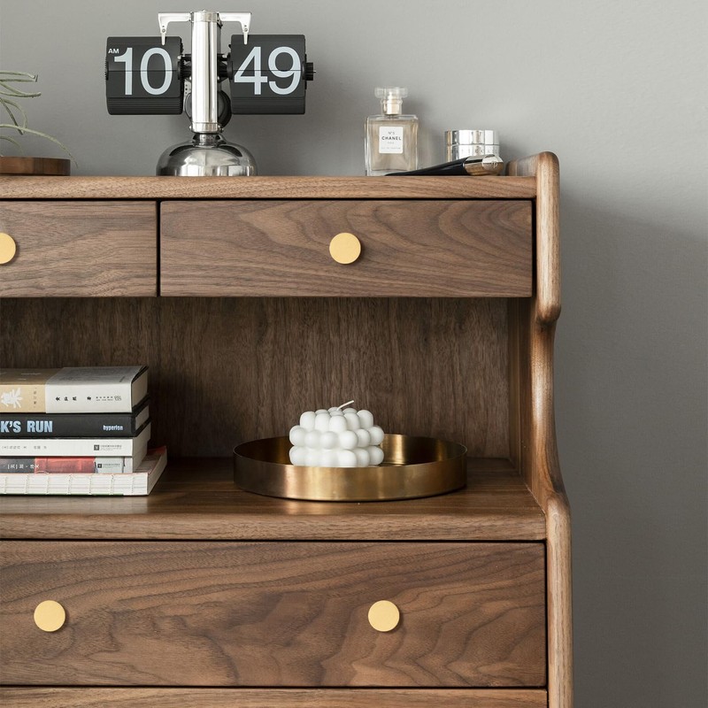 RZDEAL 6pcs Solid Brass Cabinet Knobs Pulls Cabinet Drawer Dresser