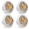 Artinhand 4 Pack Coastal Seashells Cabinet Knobs for Kitchen Bathroom