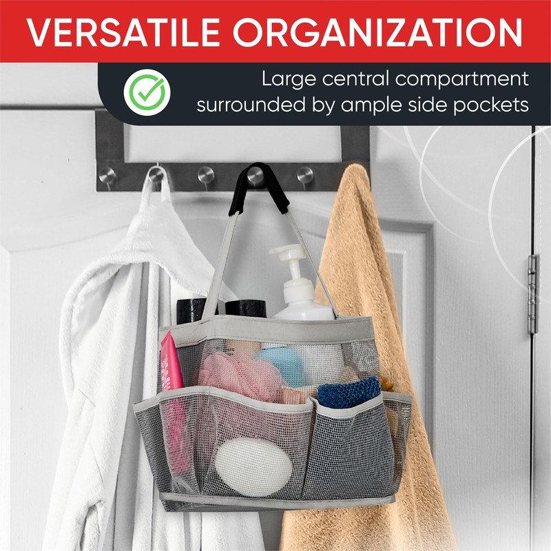 Masirs Mesh Shower Caddy - 9 Pocket Portable Bathroom Organizer