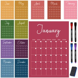 2026 Undated Large Wall Calendar 16" x 12" Dry Erase Big Calendar for Wall New Year Blank Planner 12 Month Annual Erasable Planner Reusable Yearly Calendar for Home Office School Classroom Planning