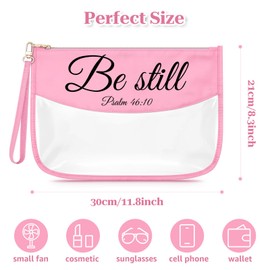 Sfodiary Christian Makeup Bag Religious Gifts for Women Bible Verse Scripture Clear Cosmetic Bag Inspirational Christmas Birthday Gifts for Friend Coworker Employee Travel Zipper Toiletry Pouch