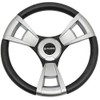 Gussi Black/Brushed Aluminum Steering Wheel for EZGO & STAR Golf