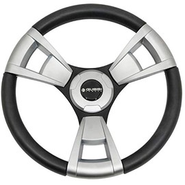 Gussi Black/Brushed Aluminum Steering Wheel for EZGO & STAR Golf Carts