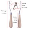 BLUPLE Latch Hook Tools 2 Pieces 6.3 Inch Wooden Bent
