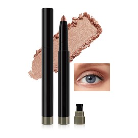 Prreal Pearl Eyeshadow Stick with Sharpener, Multifunctional Eye Pencil, Shimmer Eyeliner Pencil, Brightener Highlighter Pencil, Glitter Eyeshadow for Christmas New Year Party #03