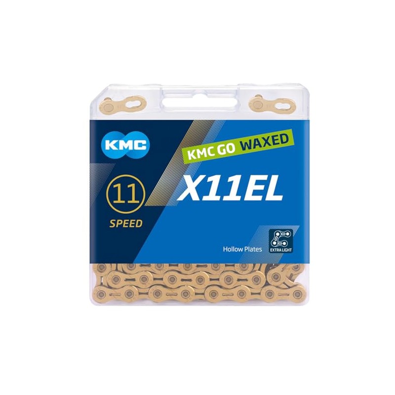 KMC X11EL gewachste 11-Gang-Kette, Ti-N Gold, 118 Glieder