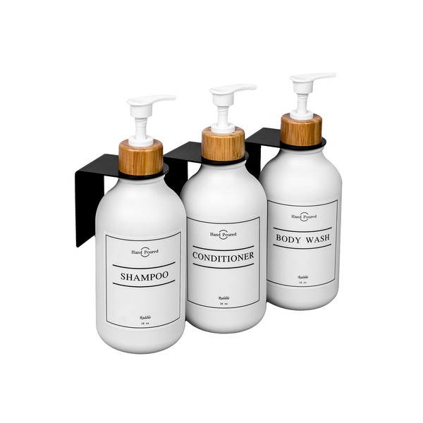 Shower Screen Shampoo Dispenser 3 Chamber No Drilling Shampoo and