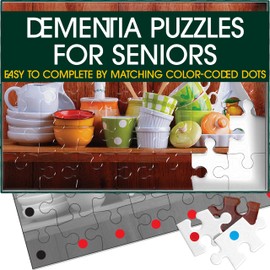 Keeping Busy Dementia Puzzles for Seniors Kitchen 35 Piece Puzzle for Seniors with Dementia Color Coded with Templates - Puzzles for Dementia Patients - Puzzles for Dementia Seniors - Dementia Puzzle