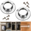 Round 25mm Wardrobe Rail Locking End Socket Suit Chrome Wardrobe