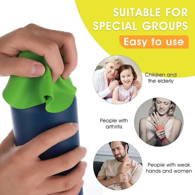 4Pcs Rubber Jar Gripper Pads, Bottle Lid Tops Openers Jar