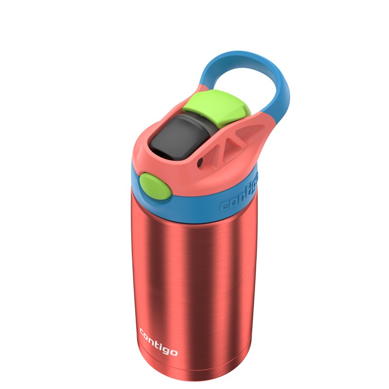 Contigo AUTOSPOUT Water Bottle, 13 oz, Coral Blue/Poppy
