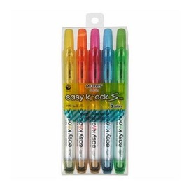 Morris Easy Knock S Highlighter 5-Color Set (5 colors, 3.5mm) / 모리스 이지노크S형광펜5색세트(5색 3.5mm)