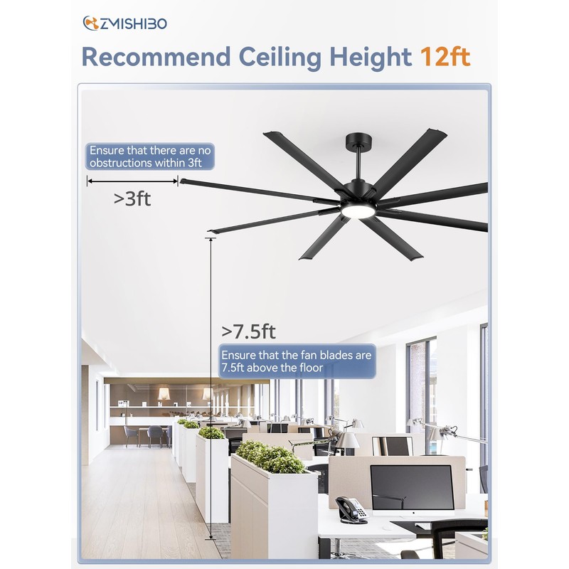 ZMISHIBO 36 Inch Ceiling Fan Downrod with Coupler, 1" Diameter