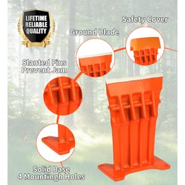 SPEED FORCE Firewood Kindling Log Wood Splitter – No Axe! Wedge Point Splits Firewood, 6 Inch, Orange with Safety Cover