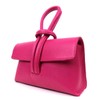 LeahWard Women's Leather Clutch Bag With Loop Handle (Fuchsia)