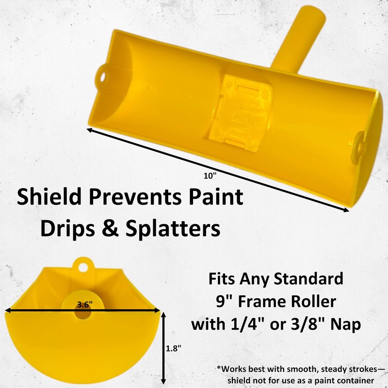 10 Inch Ceiling Paint Roller with Shield - No Drip