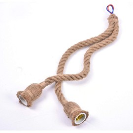 Rope Chandelier Pendant Light Ceiling Lamp E27 Base Lamp Cord Retro Style DIY Home Decoration ( Size : Double Head )