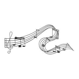 Deco 79 Metal Music Notes Wall Decor, 49" x 1" x 21", Black