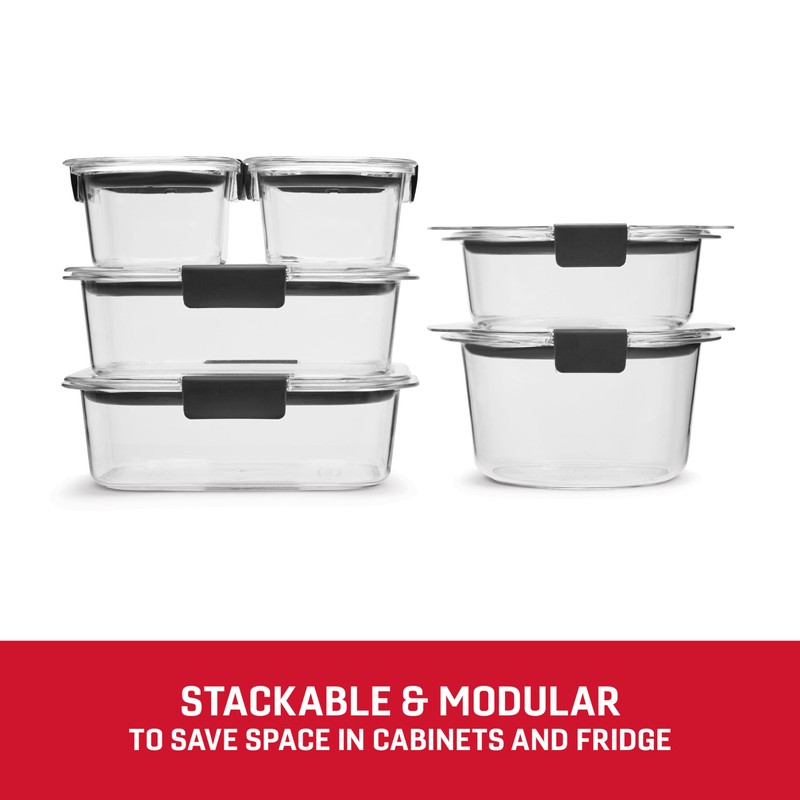 Rubbermaid Brilliance® Round and Rectangular Leak Proof Food Storage Containers,