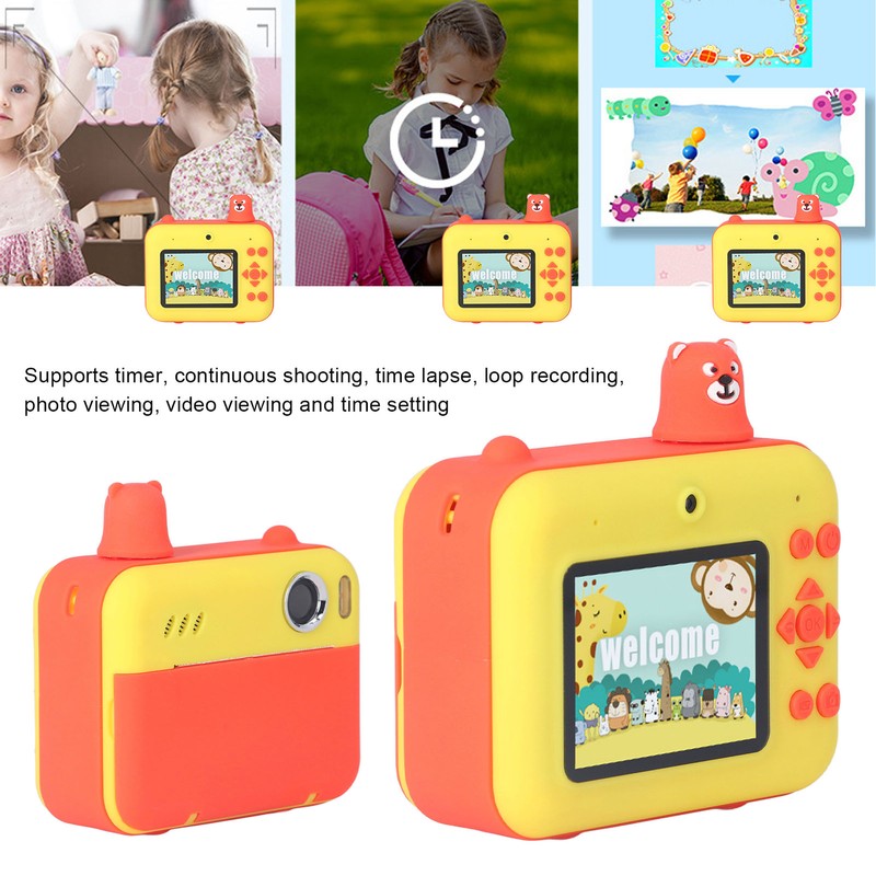 Kids Printing Camera 2.4in LCD Screen Dual Lens HD 1080P