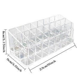 Klmnop Rollerball Perfume Organizer, 24 Space Beauty Scent Holder, Clear Perfume Storage Holder for Makeup Lipgloss Lipstick(Clear)