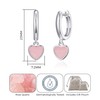 Philip Jones Rose Quartz Gemstone Heart Charm Hoop Earrings