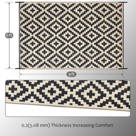 SAND MINE - Alfombrillas reversibles, alfombra de paja de plástico, alfombra de área moderna, tapete grande para piso y alfombra para exteriores, RV, patio, patio, terraza, picnic, playa, remolque,