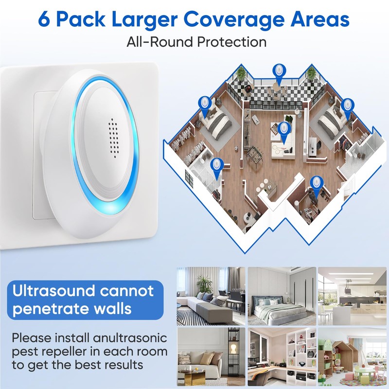2025 Upgraded Ultrasonic Pest Repeller Indoor Ultrasonic Repellent, Mouse Repellent