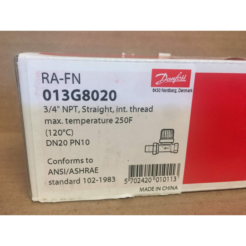 Danfoss 013G8020/VAL19154 VALVE; 3/4" STRAIGHT THERMOSTATIC RADIATOR VALVE