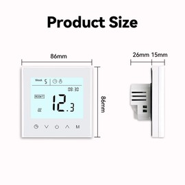 MincoHome Programmable WiFi Thermostat Tuya Smart Temperature Controller for Electric Warm Floor Heating System Voice APP Remote Connection (White Electric Heating)