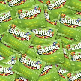 Assortit X Skittles Sour Fun Size Candy, 1.5 LB Bulk Bag, Individually Wrapped, Tangy Fruity Chewy Treats, 25+ Packs