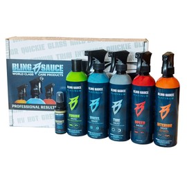 Bling Sauce Platinum Essentials 5-Pack Automotive Cleaning & Detailing Kit with 3 Microfiber Towels and Interior Sponge