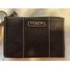 Coach Mini Skinny. ID Wallet With Keychain. Signature And Leather.