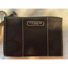 Coach Mini Skinny. ID Wallet With Keychain. Signature And Leather. NWT. Variety