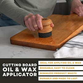 Rhino Wax Cutting Board Oil and Wax Applicator - Food Grade Mineral Oil and Coconut Oil Applicator - No Mess, Less Waste, Easy Application - for Butcher Blocks, Bamboo Cutting Boards, Wood Utensils