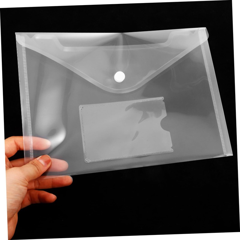 TEHAUX 12 File Pockets Clear Bag with Snap Buttons for