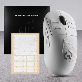 IMMOENUC Universal Mouse Grip Tape DIY Universal Anti-Slip Sticker, Made of PVC Material, Light Weight, Sweat Resistant, Improve Grip, Fit All Mouse (Style B White)
