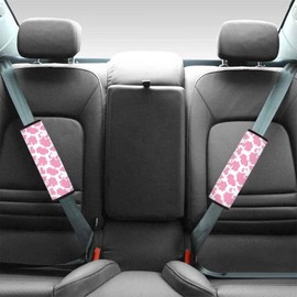 DBBXHZJY Pink Cow Print Car Seat Belt Pads for Women,Pink Seat Belt Cover Auto Accessories Universal Fit Vehicles SUV Van Shoulder Straps Seat Betl Covers,Decor Accessories