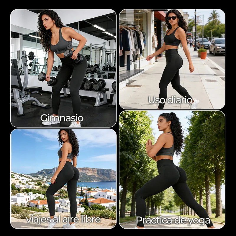 FTUVESO - 2pcs Leggings Deportivos Mujer Licras Ropa Para Gym