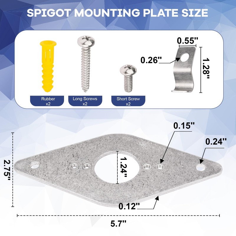 GGTE Hose Bib Mounting Plate, Aluminum Outdoor Faucet Mounting Plate,